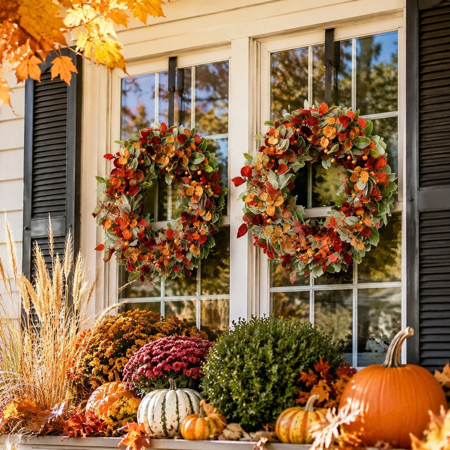 17.7-Inch Eucalyptus & Berry Fall Wreath
