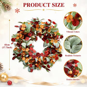17.7-Inch Eucalyptus & Berry Fall Wreath