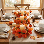 6-Piece Fall Eucalyptus Candle Ring Wreath Set