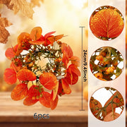 6-Piece Fall Eucalyptus Candle Ring Wreath Set