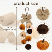 36cm Velvet Pumpkin Fall Teardrop Swag
