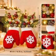 Pre-Lit Christmas Stocking Floral Door Swag
