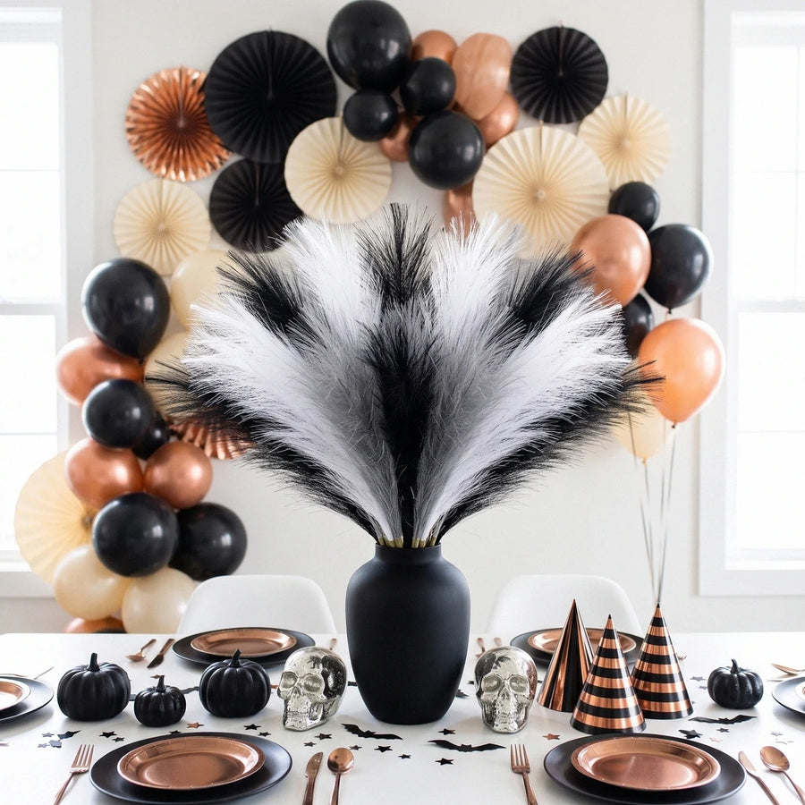 30-Piece Black, White & Gray Faux Pampas Grass Set