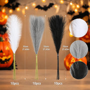 30-Piece Black, White & Gray Faux Pampas Grass Set