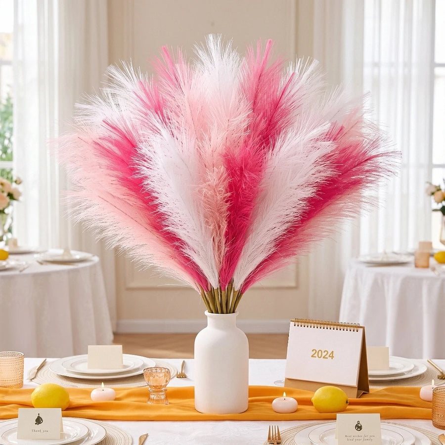 30-Piece Pink & White Faux Pampas Grass Set