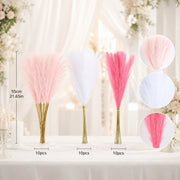 30-Piece Pink & White Faux Pampas Grass Set
