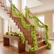 19.7FT Pre-Lit Lime Green Faux Fur Christmas Garland