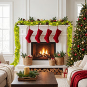 19.7FT Pre-Lit Lime Green Faux Fur Christmas Garland