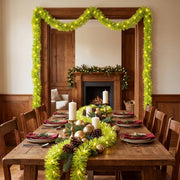 19.7FT Pre-Lit Lime Green Faux Fur Christmas Garland