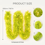 19.7FT Pre-Lit Lime Green Faux Fur Christmas Garland