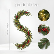 5.9FT Pre-Lit Christmas Greenery Garlands
