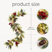 5.9FT Pre-Lit Christmas Greenery Garlands