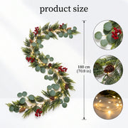 5.9FT Pre-Lit Christmas Greenery Garlands