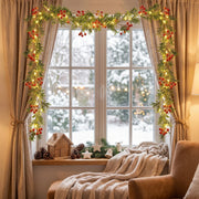 5.9FT Pre-Lit Snowy Berry Christmas Garland
