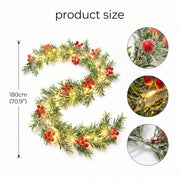 5.9FT Pre-Lit Snowy Berry Christmas Garland