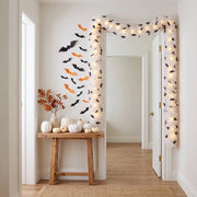 19.7FT Pre-Lit Halloween Bat Tinsel Garland