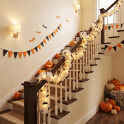 19.7FT Pre-Lit Halloween Bat Tinsel Garland
