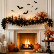 2-Piece Pre-Lit Feather Tinsel Garland Set