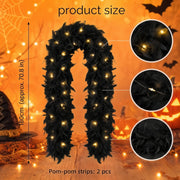 2-Piece Pre-Lit Feather Tinsel Garland Set