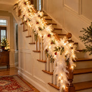 2-Piece Pre-Lit Feather Tinsel Garland Set