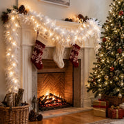 2-Piece Pre-Lit Feather Tinsel Garland Set