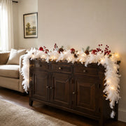 2-Piece Pre-Lit Feather Tinsel Garland Set