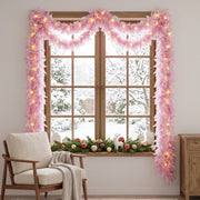 2-Piece Pre-Lit Feather Tinsel Garland Set
