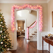 2-Piece Pre-Lit Feather Tinsel Garland Set