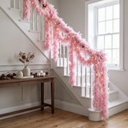 2-Piece Pre-Lit Feather Tinsel Garland Set