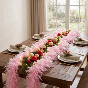 2-Piece Pre-Lit Feather Tinsel Garland Set