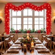 2-Piece Pre-Lit Feather Tinsel Garland Set