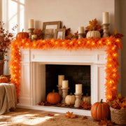 2-Piece Pre-Lit Feather Tinsel Garland Set