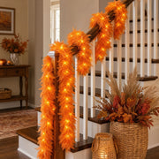 2-Piece Pre-Lit Feather Tinsel Garland Set