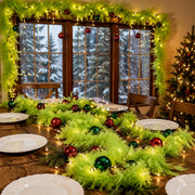 2-Piece Pre-Lit Feather Tinsel Garland Set