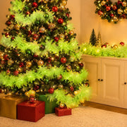 2-Piece Pre-Lit Feather Tinsel Garland Set