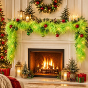 2-Piece Pre-Lit Feather Tinsel Garland Set