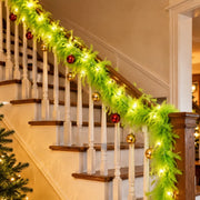 2-Piece Pre-Lit Feather Tinsel Garland Set