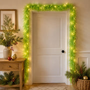 2-Piece Pre-Lit Feather Tinsel Garland Set