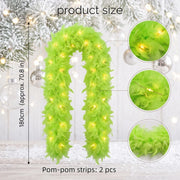 2-Piece Pre-Lit Feather Tinsel Garland Set
