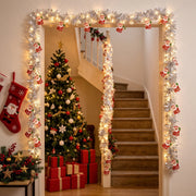 9.8FT Pre-Lit Santa Christmas Tinsel Garland