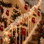 9.8FT Pre-Lit Santa Christmas Tinsel Garland