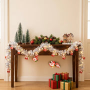 9.8FT Pre-Lit Santa Christmas Tinsel Garland