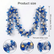 19.7FT Pre-Lit Snowflake Tinsel Garland