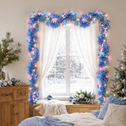 19.7FT Pre-Lit Snowflake Tinsel Garland
