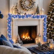 19.7FT Pre-Lit Snowflake Tinsel Garland