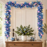 19.7FT Pre-Lit Snowflake Tinsel Garland
