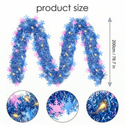 19.7FT Pre-Lit Snowflake Tinsel Garland