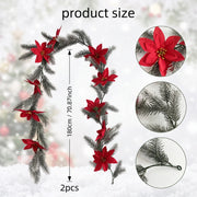 2-Piece 5.9FT Christmas Pine Garland Set