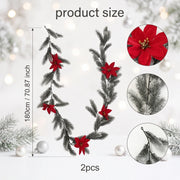 2-Piece 5.9FT Christmas Pine Garland Set