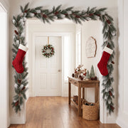 2-Piece 6.5FT Christmas Pine Garland Set